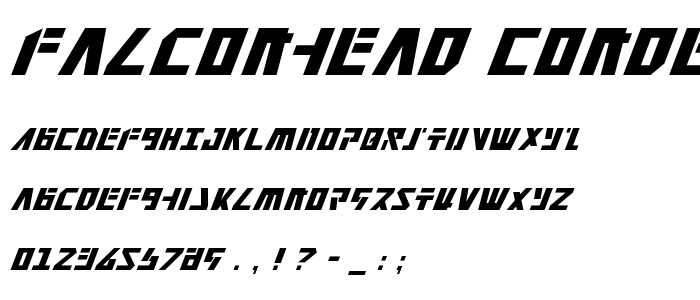 Falconhead Condensed Italic font